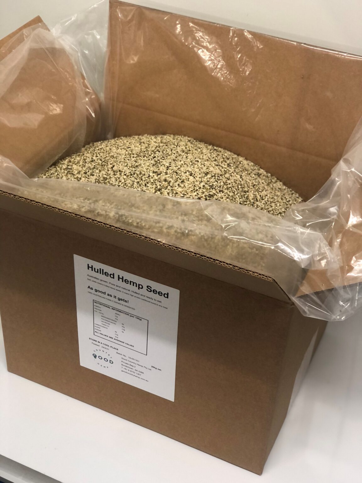 Hulled Hemp Seeds 20kg Good Country Hemp